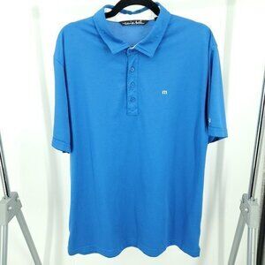 Men's Travis Mathew Size XL Golf Polo Shirt Royal Blue Soft Pima/Polyester Blend